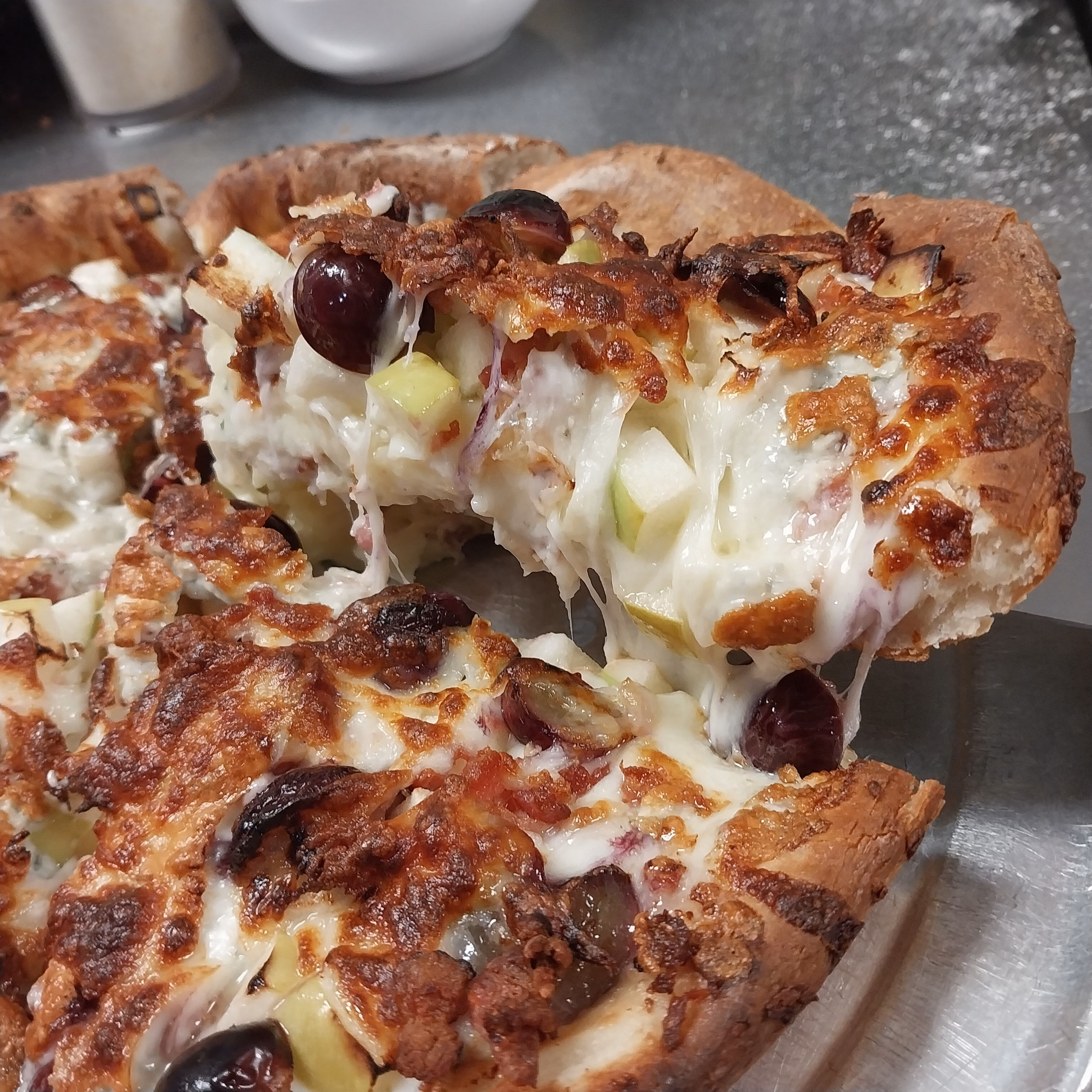 Close-up of a pizza special